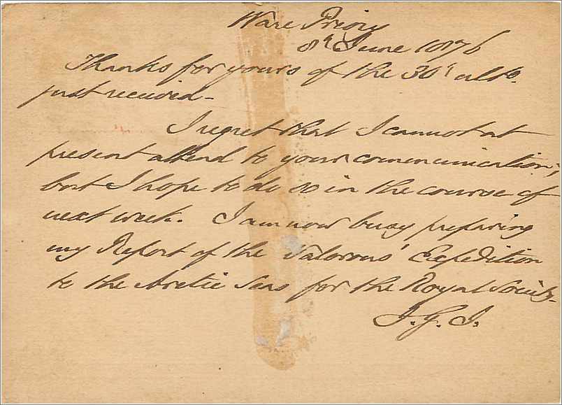 Entier Postal Postal Stationary Grande Bretagne Great Britain 1876 Ware to Sicily — Verso