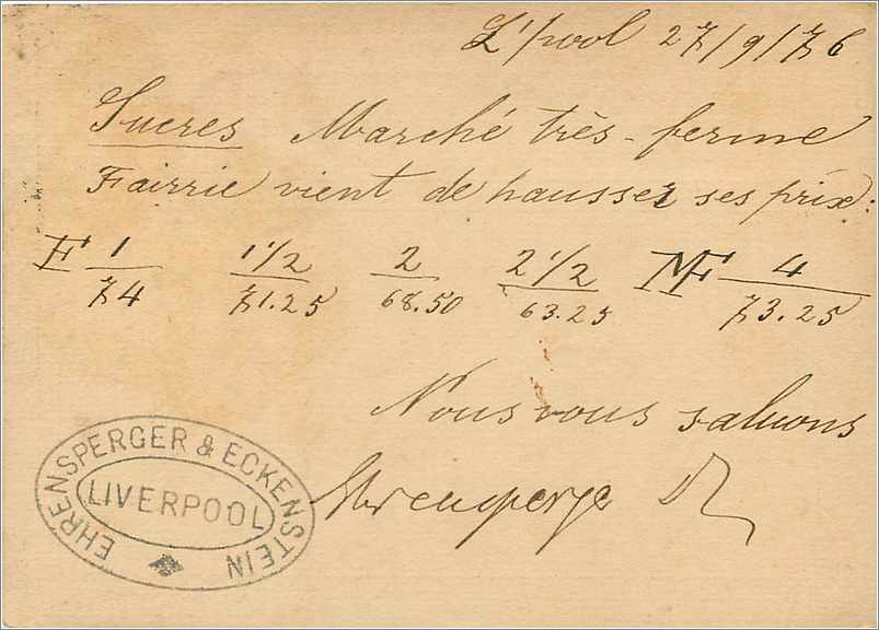 Entier Postal Postal Stationary Grande Bretagne Great Britain Liverpool to Roma 1876 — Verso