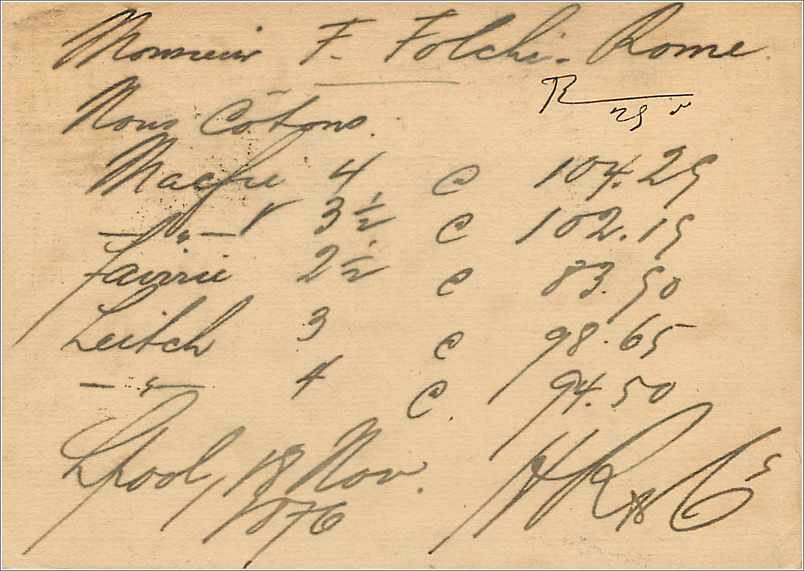 Entier Postal Postal Stationary Grande Bretagne Great Britain Liverpool to Roma 1876 — Verso