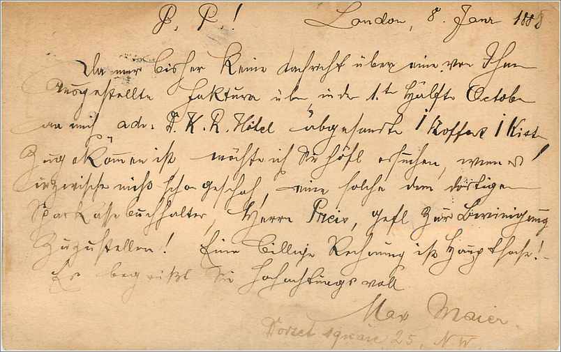 Entier Postal Postal Stationary Grande Bretagne Great Britain 1888 London to Augsburg — Verso