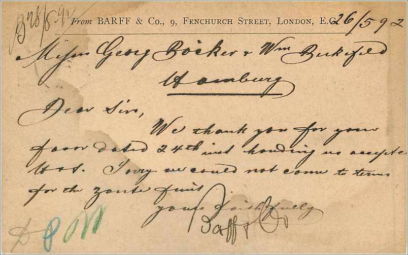 Entier Postal Postal Stationary Grande Bretagne Great Britain 1892 London to Hamburg — Verso