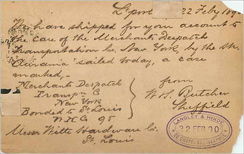Entier Postal Postal Stationary Grande Bretagne Great Britain 1890 Liverpool to St Louis USA — Verso