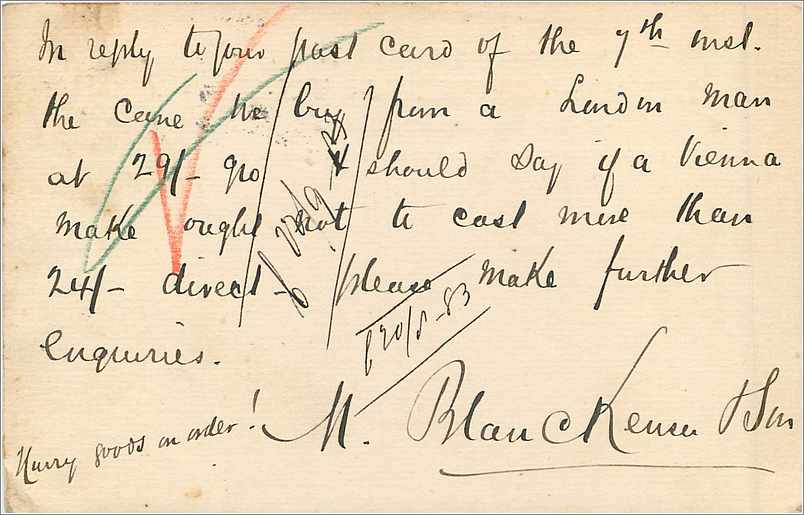Entier Postal Postal Stationary Grande Bretagne Great Britain 1883 Bristol to Vienna — Verso