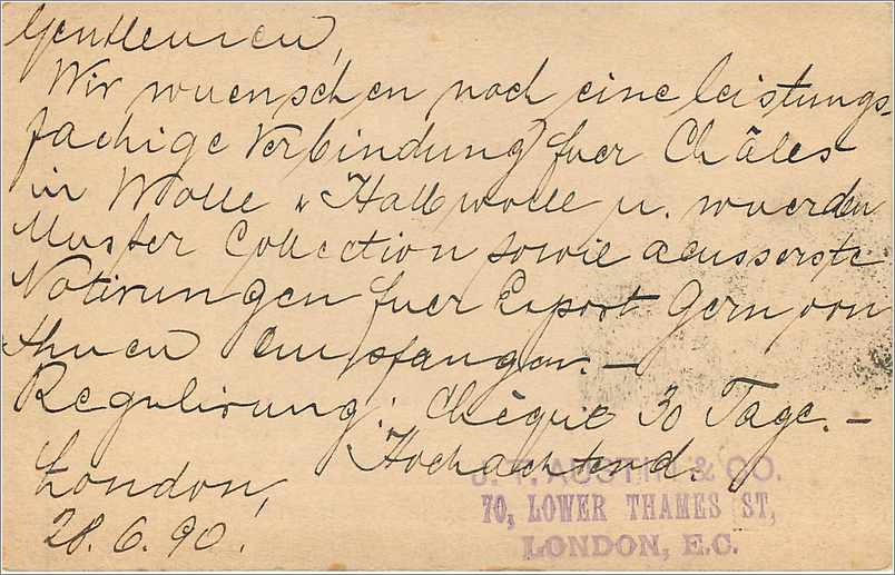 Entier Postal Postal Stationary Grande Bretagne Great Britain 1890 London to Rasbach  — Verso