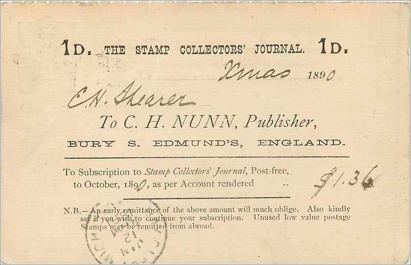 Entier Postal Postal Stationary Grande Bretagne Great Britain to Bay City USA — Verso