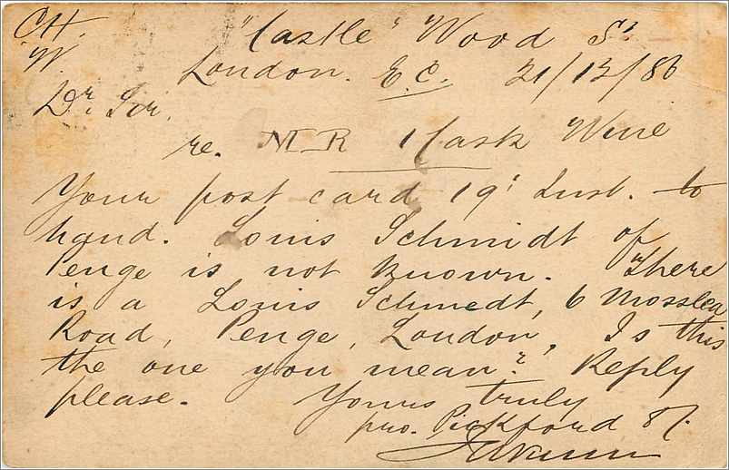 Entier Postal Postal Stationary Grande Bretagne Great Britain 1888 London to Kreuznach — Verso