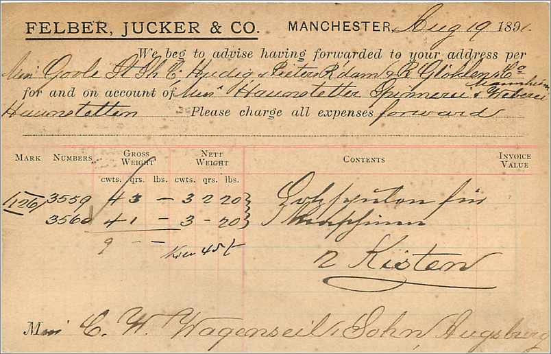 Entier Postal Postal Stationary Grande Bretagne Great Britain 1891 Manchester to Augsburg — Verso