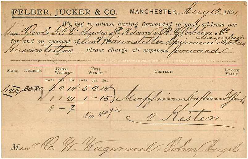 Entier Postal Postal Stationary Grande Bretagne Great Britain 1891 Manchester to Augsburg — Verso