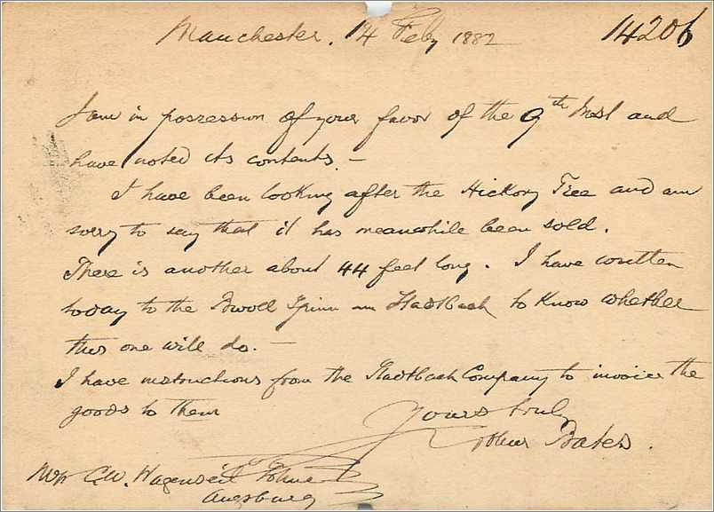Entier Postal Postal Stationary Grande Bretagne Great Britain 1882 Manchester to Augsburg — Verso