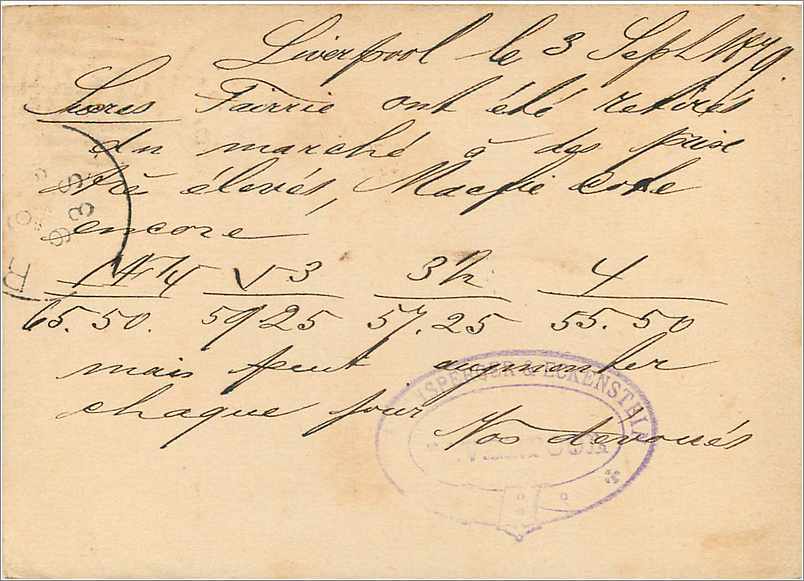 Entier Postal Postal Stationary Grande Bretagne Great Britain 1879 Liverpool to Rome — Verso