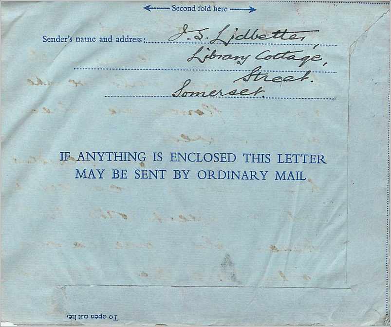 Entier Postal Postal Stationary Aerogramme Aeogram Grande Bretagne Great Britain  — Verso