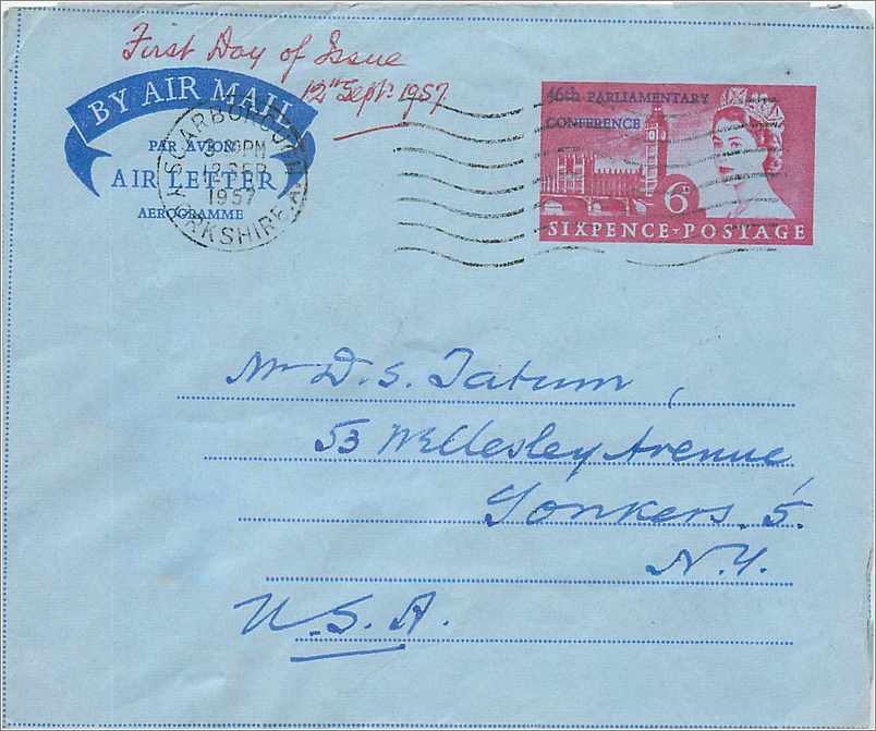Entier Postal Postal Stationary Aerogramme Aeogram Grande Bretagne Great Britain 