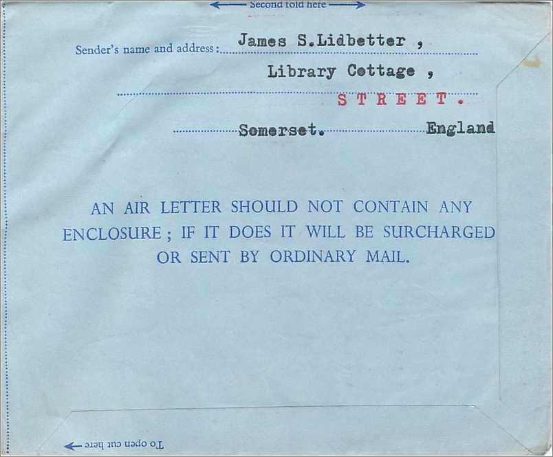 Entier Postal Postal Stationary Aerogramme Aeogram Grande Bretagne Great Britain  — Verso