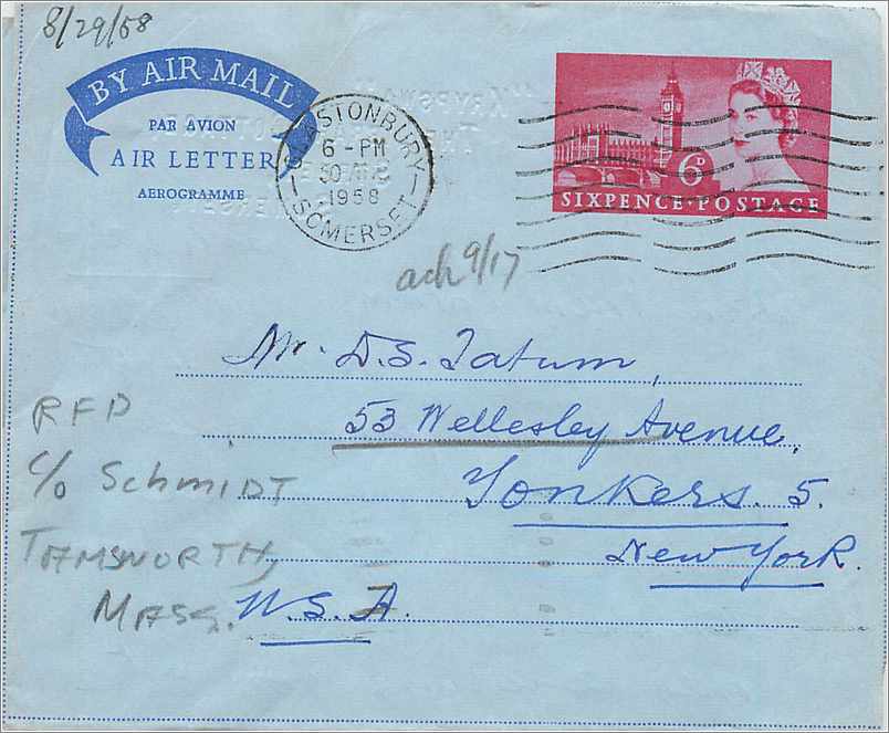 Entier Postal Postal Stationary Aerogramme Aeogram Grande Bretagne Great Britain 