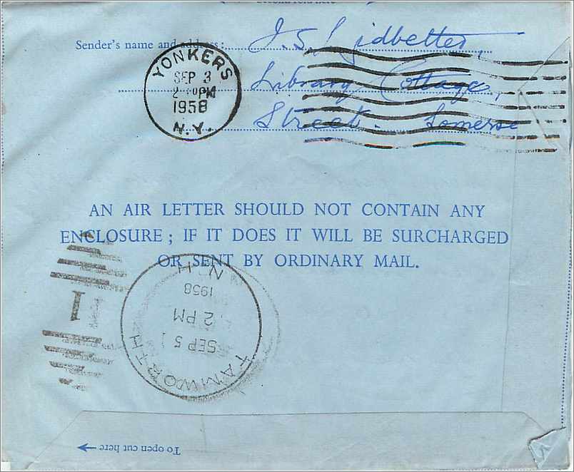 Entier Postal Postal Stationary Aerogramme Aeogram Grande Bretagne Great Britain  — Verso