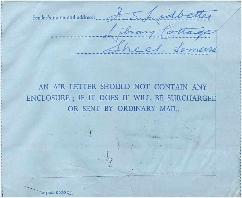 Entier Postal Postal Stationary Aerogramme Aeogram Grande Bretagne Great Britain  — Verso