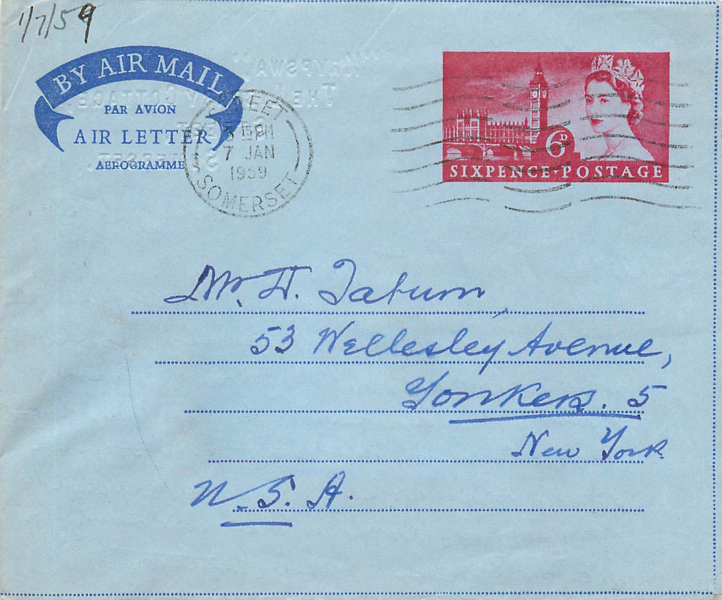 Entier Postal Postal Stationary Aerogramme Aeogram Grande Bretagne Great Britain 