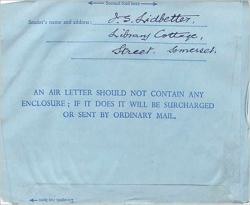 Entier Postal Postal Stationary Aerogramme Aeogram Grande Bretagne Great Britain  — Verso