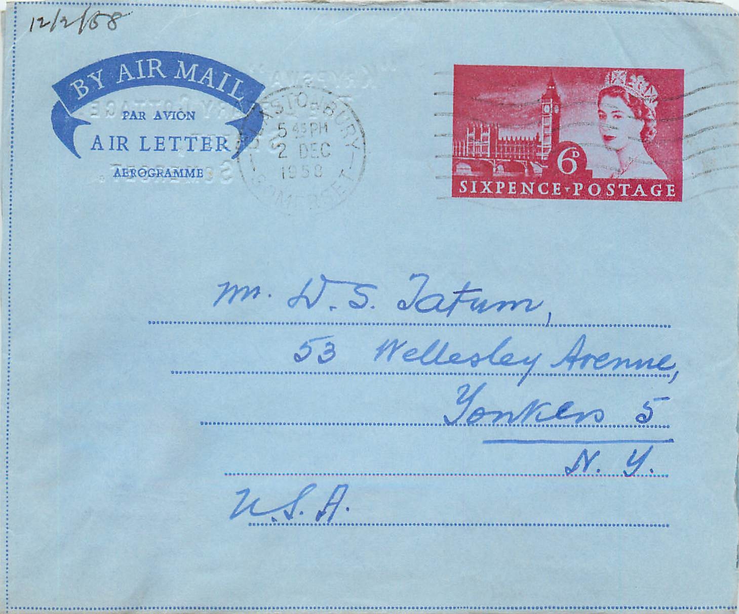 Entier Postal Postal Stationary Aerogramme Aeogram Grande Bretagne Great Britain 