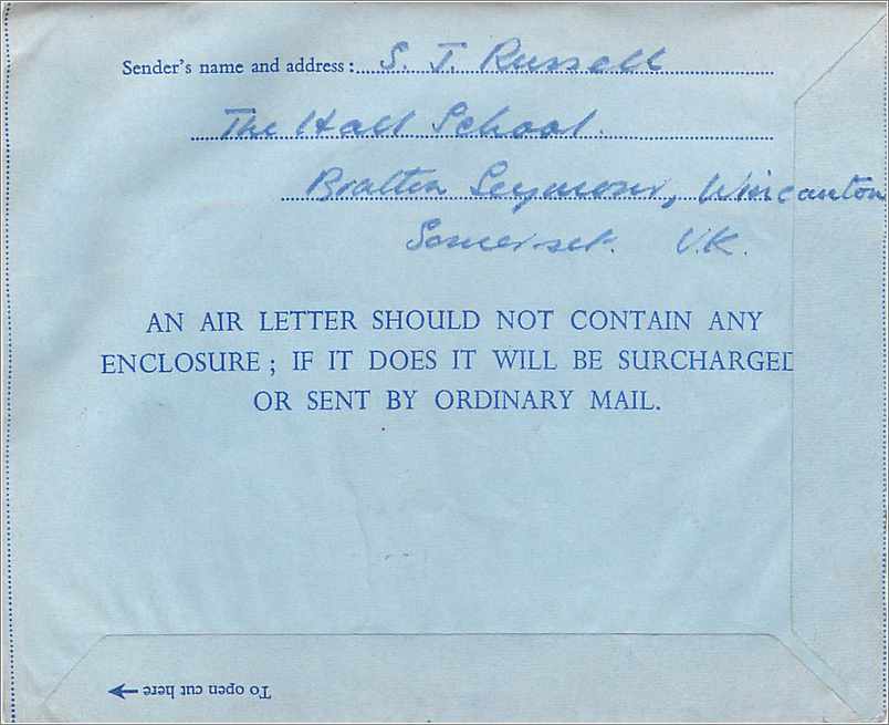 Entier Postal Postal Stationary Aerogramme Aeogram Grande Bretagne Great Britain  — Verso
