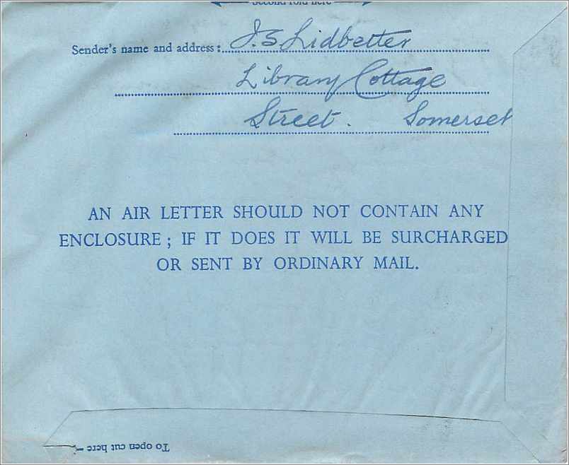 Entier Postal Postal Stationary Aerogramme Aeogram Grande Bretagne Great Britain  — Verso