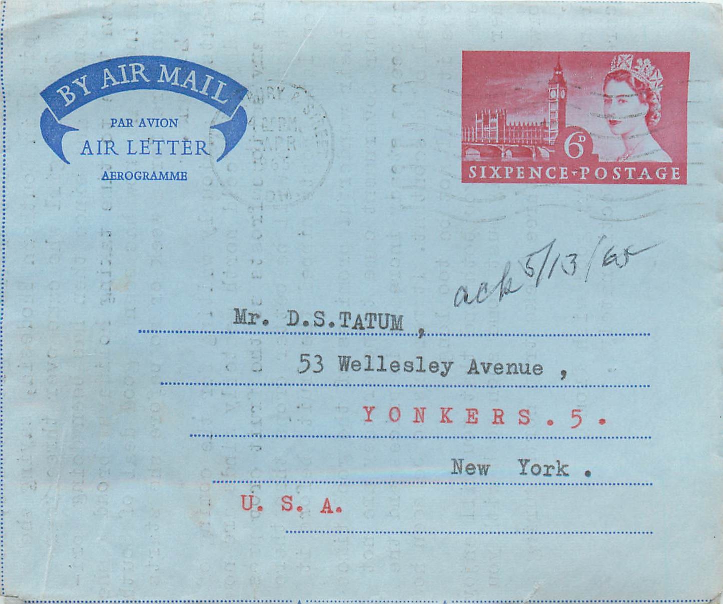 Entier Postal Postal Stationary Aerogramme Aeogram Grande Bretagne Great Britain 