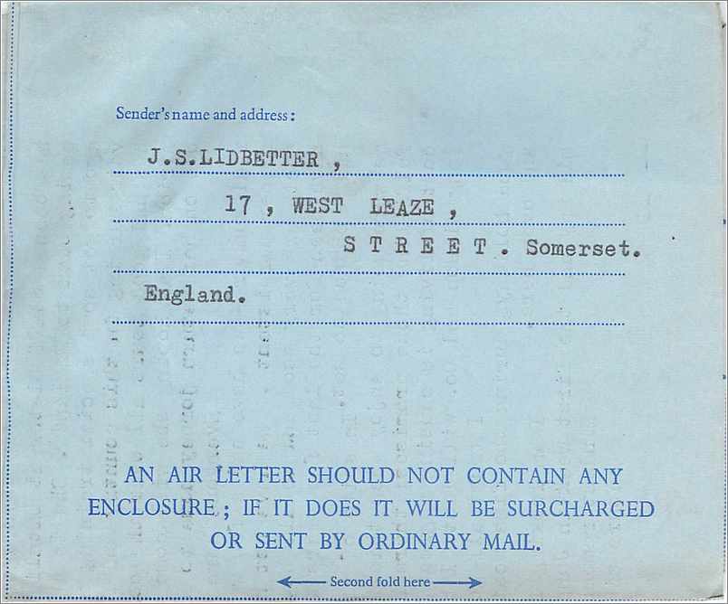 Entier Postal Postal Stationary Aerogramme Aeogram Grande Bretagne Great Britain  — Verso