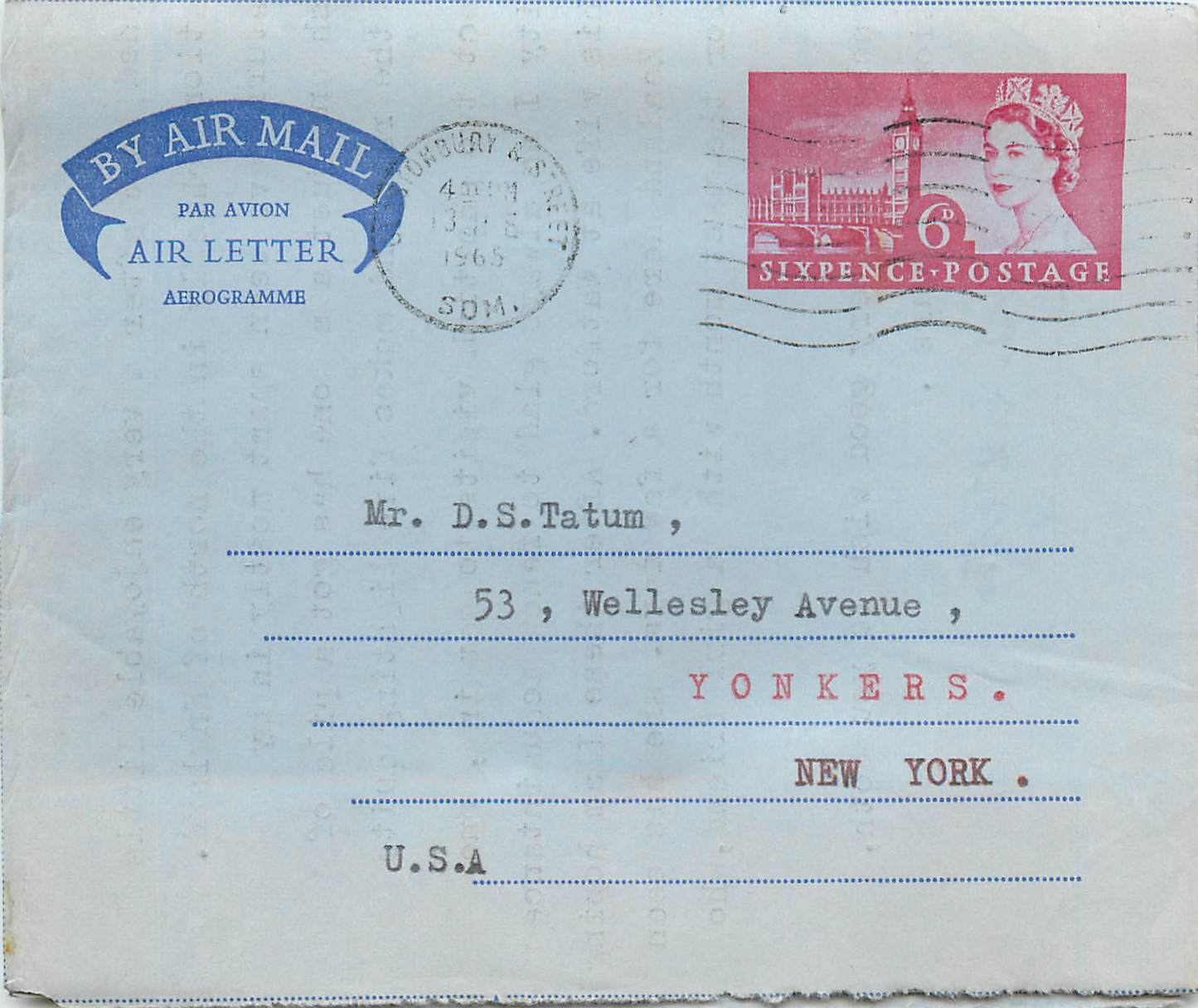 Entier Postal Postal Stationary Aerogramme Aeogram Grande Bretagne Great Britain 