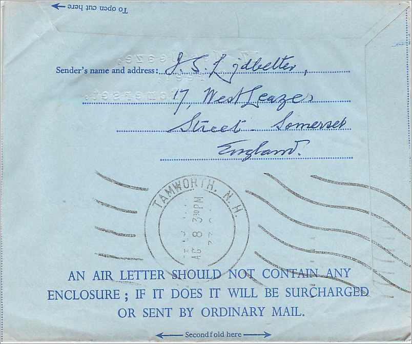 Entier Postal Postal Stationary Aerogramme Aeogram Grande Bretagne Great Britain  — Verso