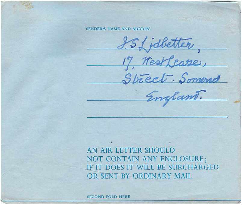 Entier Postal Postal Stationary Aerogramme Aeogram Grande Bretagne Great Britain  — Verso