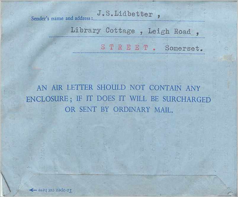 Entier Postal Postal Stationary Aerogramme Aeogram Grande Bretagne Great Britain  — Verso