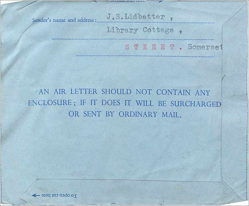Entier Postal Postal Stationary Aerogramme Aeogram Grande Bretagne Great Britain  — Verso