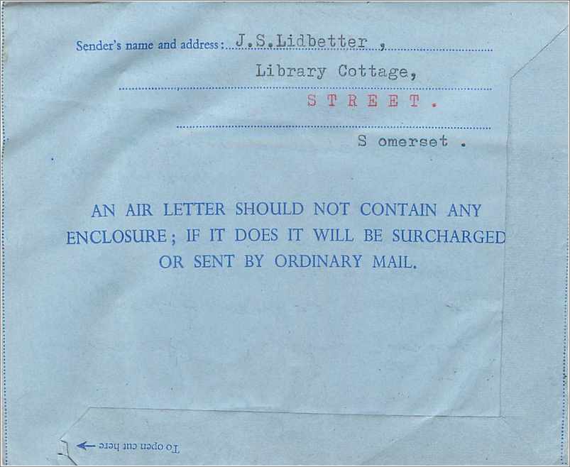 Entier Postal Postal Stationary Aerogramme Aeogram Grande Bretagne Great Britain  — Verso