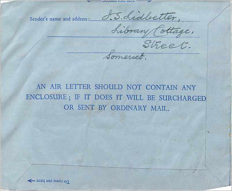 Entier Postal Postal Stationary Aerogramme Aeogram Grande Bretagne Great Britain  — Verso