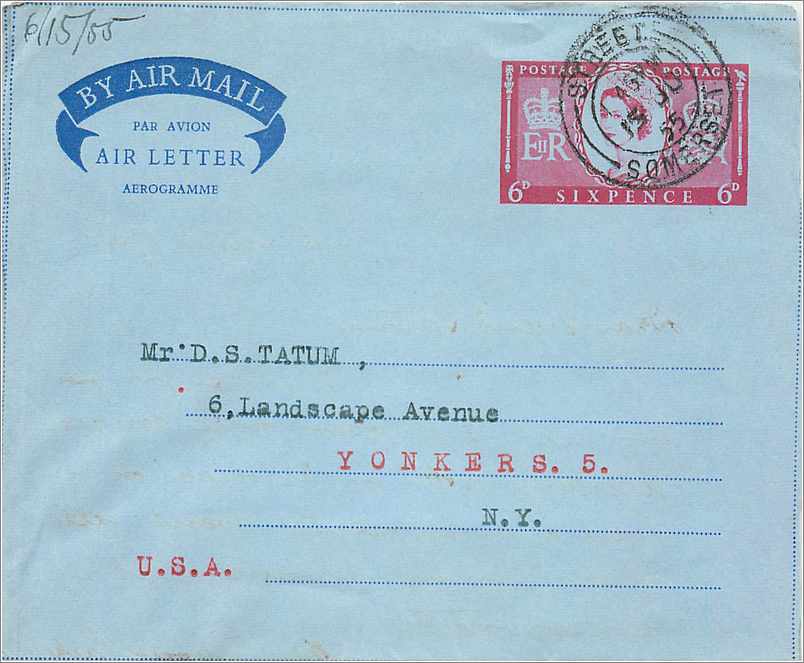 Entier Postal Postal Stationary Aerogramme Aeogram Grande Bretagne Great Britain 