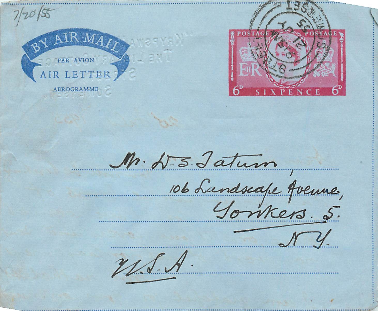 Entier Postal Postal Stationary Aerogramme Aeogram Grande Bretagne Great Britain 