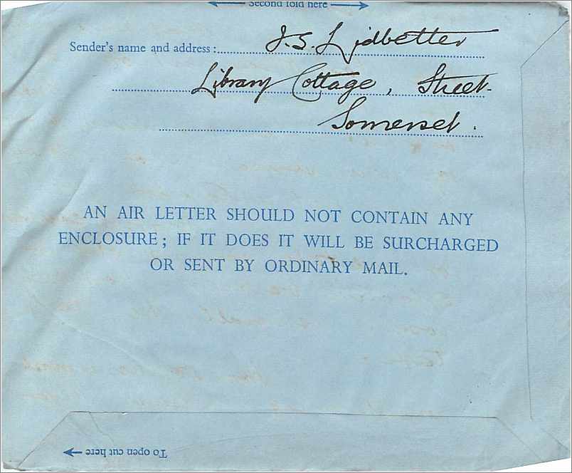 Entier Postal Postal Stationary Aerogramme Aeogram Grande Bretagne Great Britain  — Verso