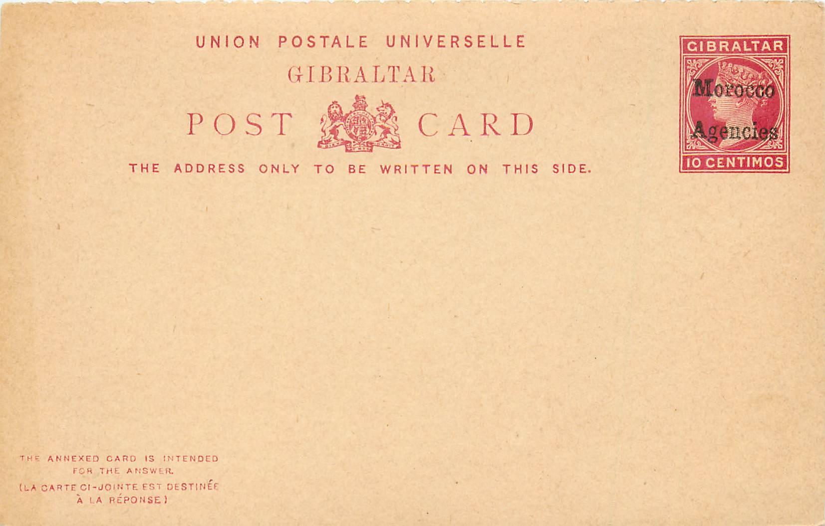 Entier Postal Postal Stationary Gibraltar 10c