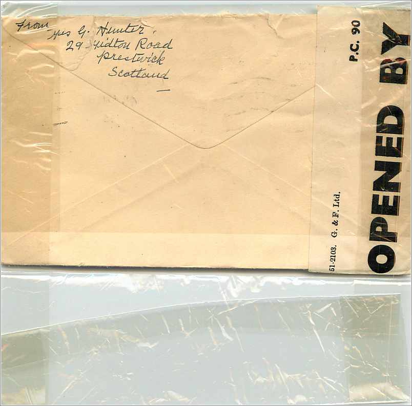 Entier Postal Postal Stationary 2 1/2d Censor for USA 1942 — Verso