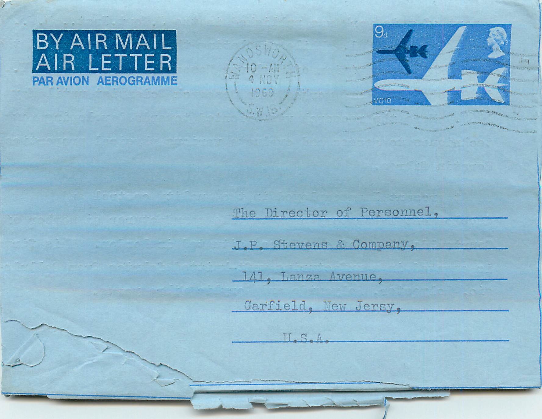 Entier Postal Postal Stationary Aerogramme Aeogram Grande Bretagne Great Britain 