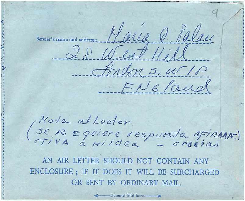Entier Postal Postal Stationary Aerogramme Aeogram Grande Bretagne Great Britain  — Verso