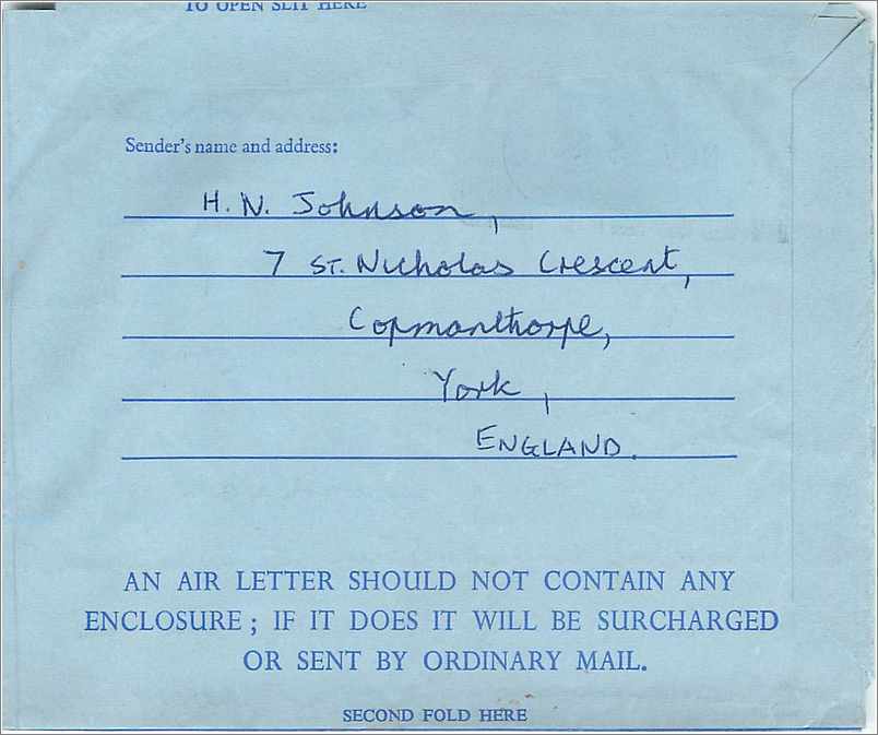 Entier Postal Postal Stationary Aerogramme Aeogram Grande Bretagne Great Britain  — Verso