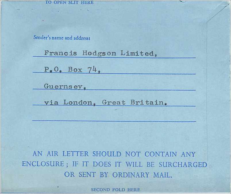 Entier Postal Postal Stationary Aerogramme Aeogram Grande Bretagne Great Britain  — Verso