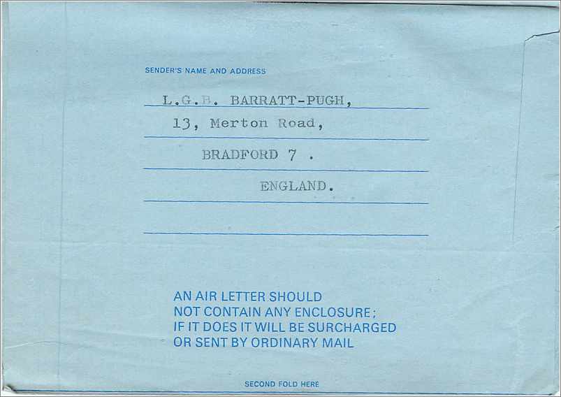 Entier Postal Postal Stationary Aerogramme Aeogram Grande Bretagne Great Britain  — Verso