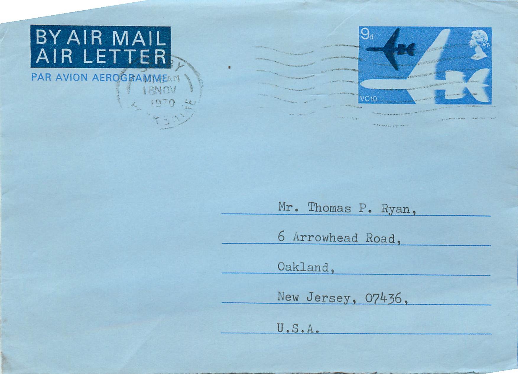 Entier Postal Postal Stationary Aerogramme Aeogram Grande Bretagne Great Britain 