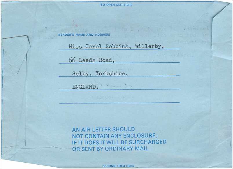 Entier Postal Postal Stationary Aerogramme Aeogram Grande Bretagne Great Britain  — Verso