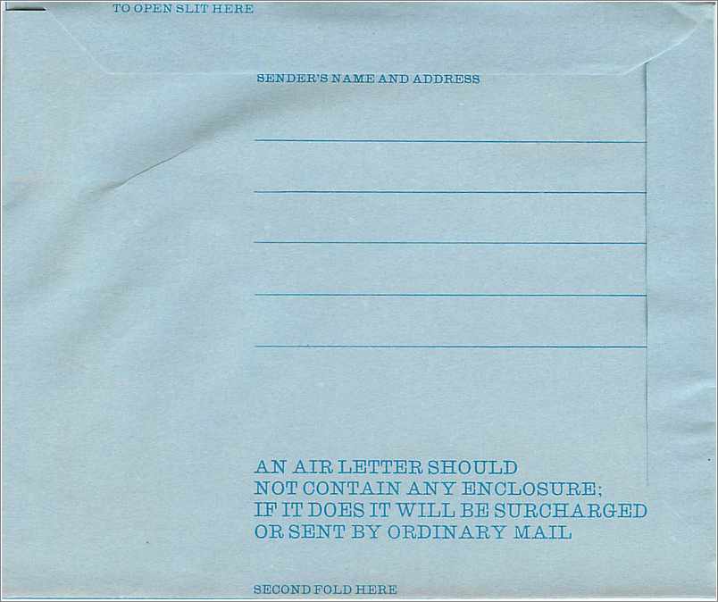 Entier Postal Postal Stationary Aerogramme Aeogram Grande Bretagne Great Britain Noel 1966 — Verso