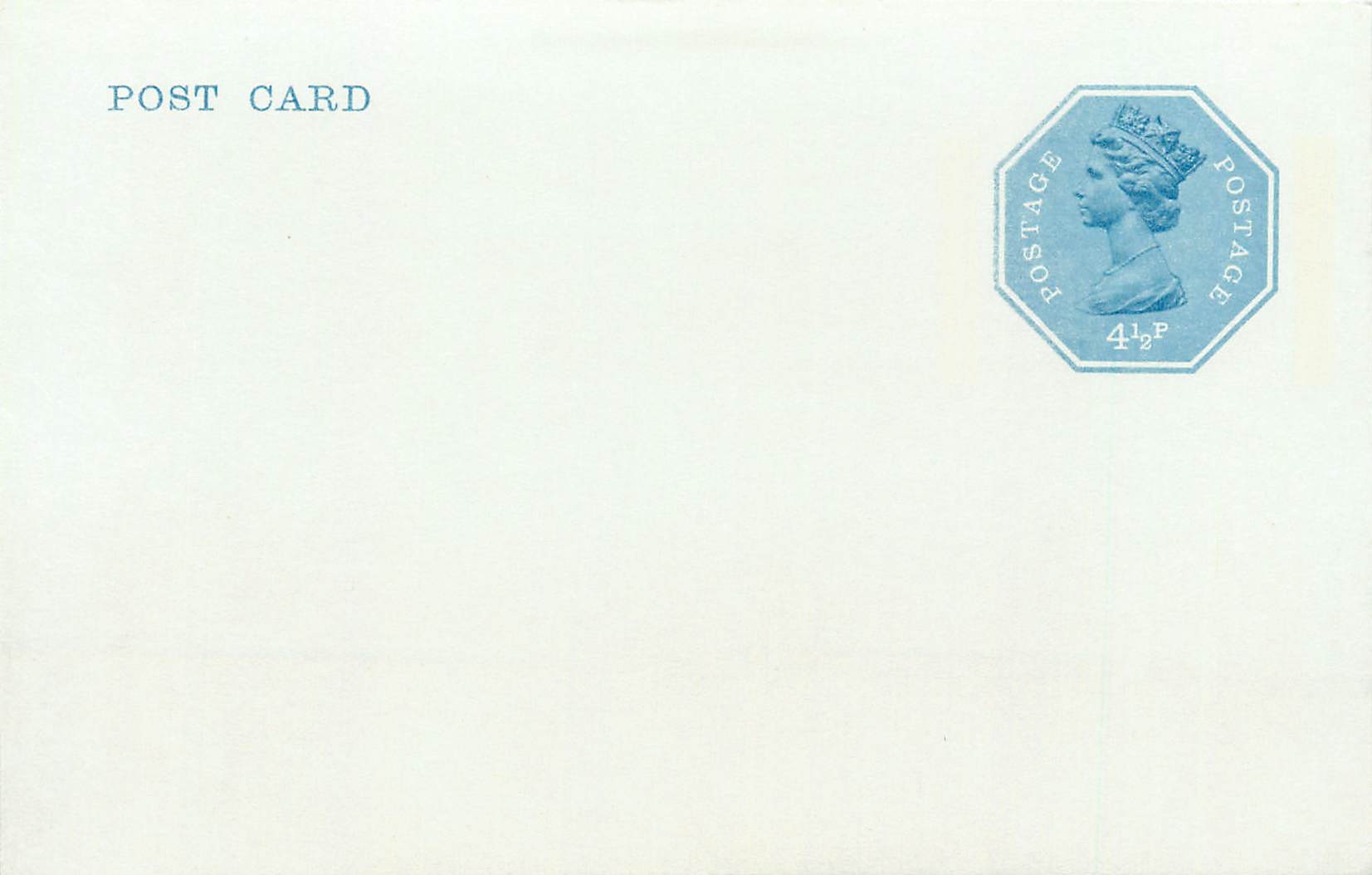 Entier Postal Postal Stationary Grande Bretagne Great Britain 4 1/2p Machin