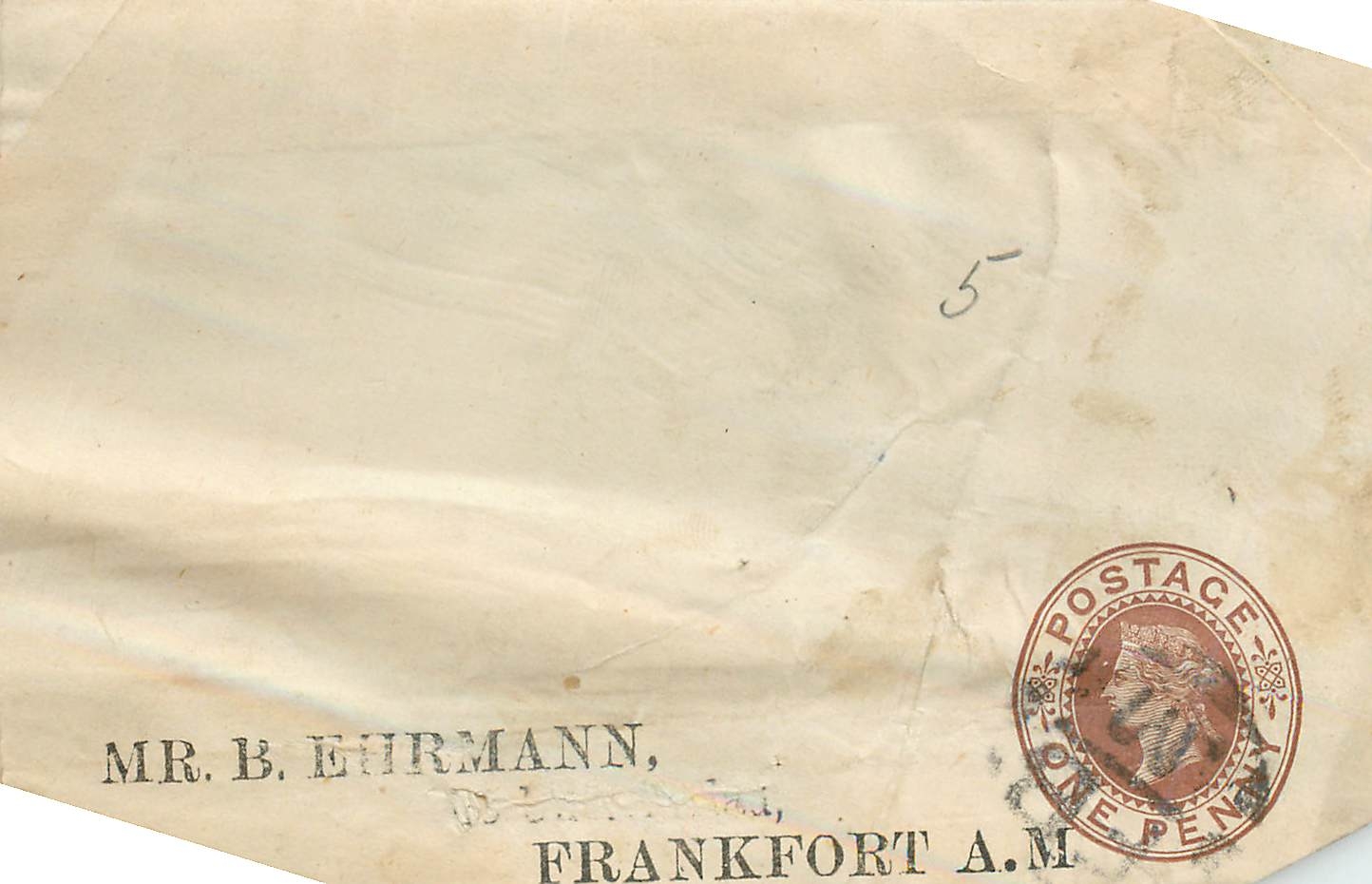 Entier Postal Postal Stationary Grande Bretagne Great Britain 1p for Franfurt