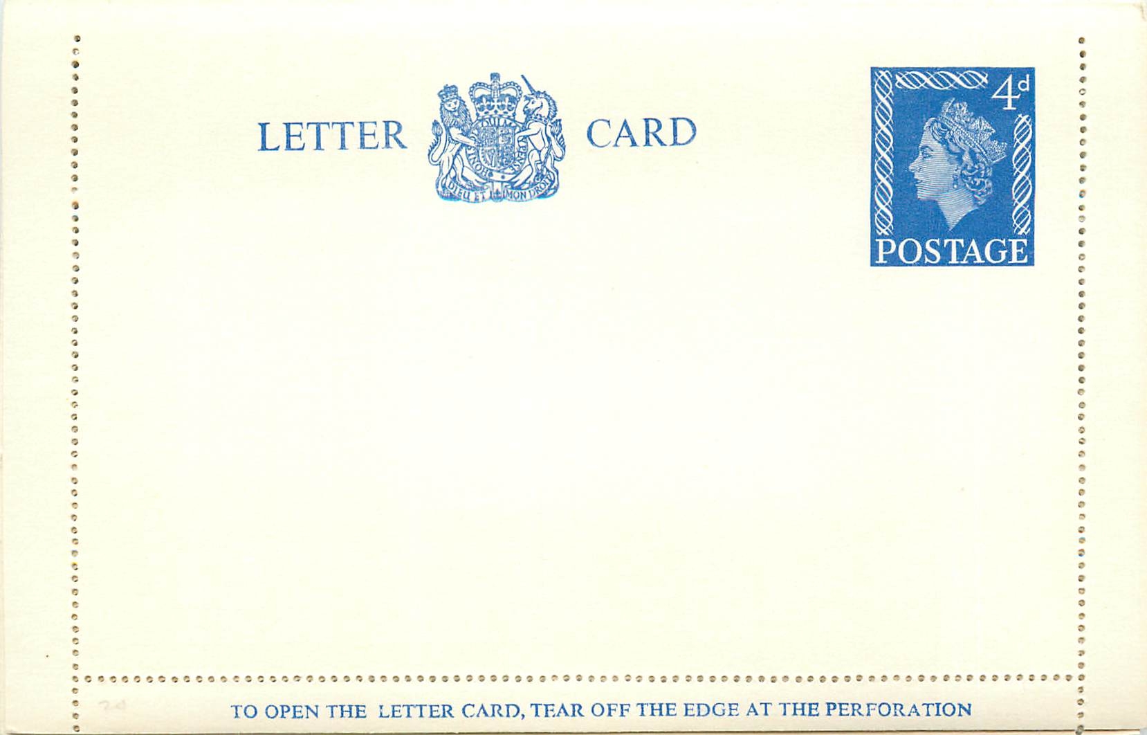 Entier Postal Postal Stationary Grande Bretagne Great Britain 4d